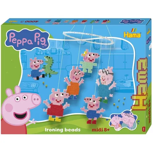 Hama Midi Bügelperlen, Geschenk-Set Peppa Pig, ca. 4.000 Stück , Motivvorlage