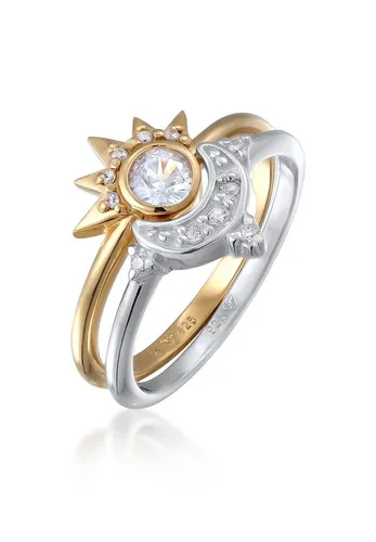 Elli Ring-Set Mond Sonne Zirkonia 2er Set von Elli