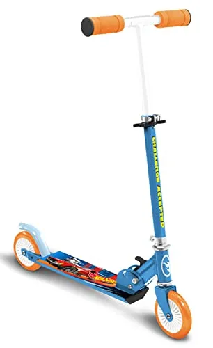 ZUSAMMENKLAPPBARER Scooter HOT Wheels, Blue - Roller / Kickboards mit sicherem Faltmechanismus, ABEC 5 Kugellager und verstellbarer Höhe für maximalen Fahrkomfort.