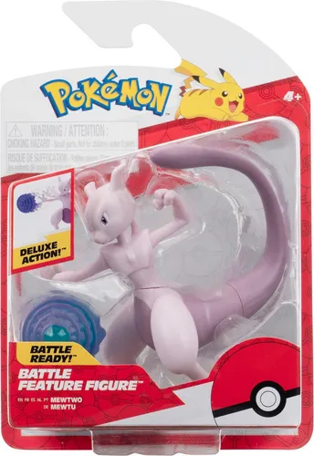 Pokemon Battle Figure Mewtwo - Detaillierte Pokémon-Figur für spannende Kämpfe, ideal zum Spielen oder Sammeln. Erlebe mit Mewtwo authentische Abenteuer und bringe deine Lieblings-Pokémon zum Leben!
