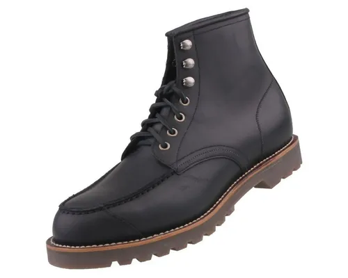 Sendra Herren Stiefel Schwarz 46 - Mokassin-Look - Elegante knöchelhohe Stiefel aus hochwertigem Rindsleder mit Lederfutter. Ideal für stilvolle Auftritte, ausgestattet mit einer robusten rahmengenähten Sohle für besten Komfort.