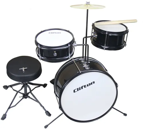 Clifton Kinderschlagzeug Junior Drum, schwarz von Clifton