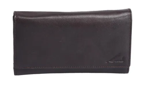 GlücksNugget Geldbörse Leder Damenbörse LEMONDO, dunkelbraun - Elegante Damenbörse aus Leder mit 16 Kreditkartenfächern, 3 Sichtfenstern für Fotos und einem praktischen Kleingeldfach. Ideal für Ordnung und Sicherheit im Alltag. Maße: 9,5x17cm.