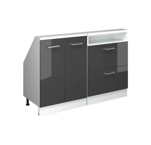 Vicco Unterschrank R-Line, Anthrazit Hochglanz/Weiß, 120 cm - Unterschrank für Dachschrägen, bietet cleveren Stauraum und passt perfekt unter die Schräge – ideal für moderne Küchen und Ordnung im Zuhause.