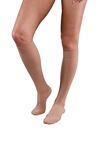 Paar Kompressionsstrümpfe AD Kl. 2, Geschlossene Spitze (5, Beige) - Hochwertige Kompressionsstrümpfe für optimalen Tragekomfort und Langlebigkeit. Luftdurchlässig und pflegeleicht, ideal für den täglichen Gebrauch. Anatomische Auslegung sorgt für einen variablen Kompressionsverlauf.