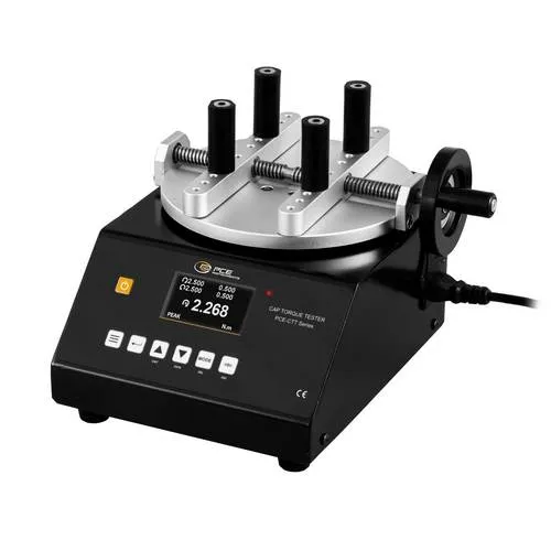 PCE Instruments PCE-CTT 2 Drehmomentmesser für Trinkflaschen - Kraftmessgerät zur genauen Bestimmung des Drehmoments von Drehverschlüssen. Ideal für die Lebensmittelindustrie, um sicherzustellen, dass Behälter richtig verschlossen sind.