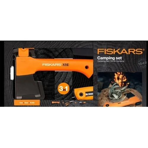 Fiskars Camping-Set: Freizeitbeil X5-XXS & Xtract Handsäge SW73