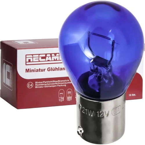 BA15S Lampe 12V blau 21 Watt Glühbirne Xenon weiß Standlicht Tagfahrlicht 2 x