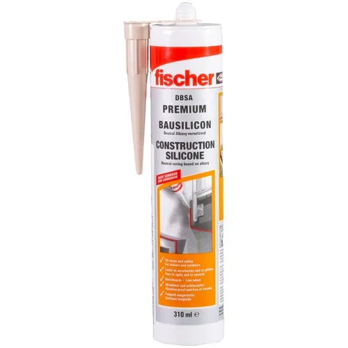 Fischer Premium Bau Silikon DBSA neutral 310ml Betongrau 53092