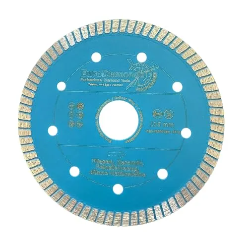 EDW Diamant Trennscheibe Fliese Turbo 115 mm x 22,2 mm Fliesenscheibe/Fliesentrennscheibe, Fliesen, Feinsteinzeug, Keramik, Naturstein, Granit, Marmor