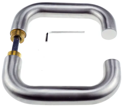 Türdrücker-Paar Rund Edelstahl 8mm 320er Korn