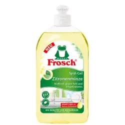 Erdal-Rex GmbH Frosch Zitronenminze Spülmittel, hohe Fettlösekraft, Kräftiges Spülgel mit frischem Duft nach Zitrone und Minze, 500 ml - Flasche 116350