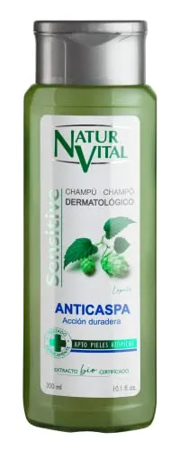 NaturVital Champú Sensitive Anticaspa Dermatológico | Sin Parabenos - 300 ml