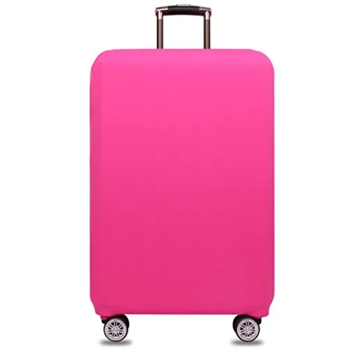 YianBestja Elastisch und Einfarbig Kofferhülle Koffer Abdeckung Schutzhülle Kofferschutzhülle Kofferbezug Luggage Gepäck Cover mit Band und Klettverschluss (Rosa, M (22-24 Zoll))
