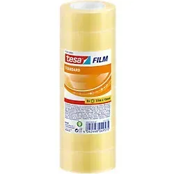 tesa Klebeband tesafilm Standard 57207 Transparent 19 mm (B) x 33 m (L) PP (Polypropylen) 8 Rollen