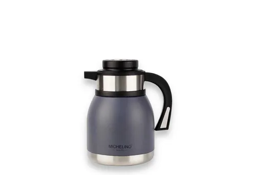 Michelino Thermoskanne 1.2L – Doppelwandige Isolierkanne für Kaffee & Tee - Thermobehälter: Hält Getränke bis zu 12 Stunden warm oder kalt, ideal für Büro und unterwegs. Hochwertige Materialien sorgen für besten Geschmack und einfache Einhandbedienung.