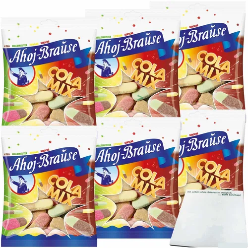 Ahoj Brause Cola Mix Kaubonbon ein buntes Naschvergnügen 6x150g Packung usy