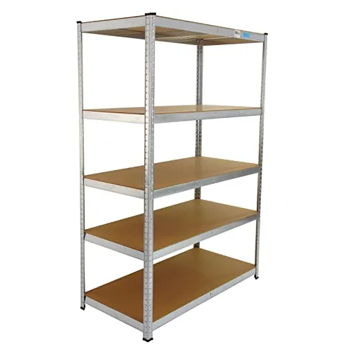 TRUTZHOLM Steckregal XXL Schwerlastregal 180x120x60 cm - Steckregal für Lagerung bis 875 kg, mit stabiler Steckverbindung und 5 Holzeinlageböden, ideal für Werkstätten und Garagen.