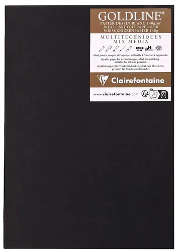 Clairefontaine Skizzenheft GOLDLINE DIN A5 schwarz 20 Blatt