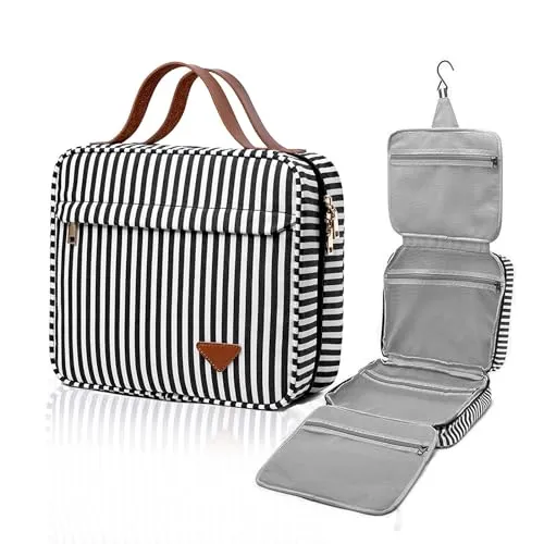 Hängende Reise-Kulturtasche, großer Kosmetik-Reise-Kulturbeutel-Organizer für Frauen mit 4 Fächern und 1 stabilen Haken, perfekt für Reisen/täglichen Gebrauch