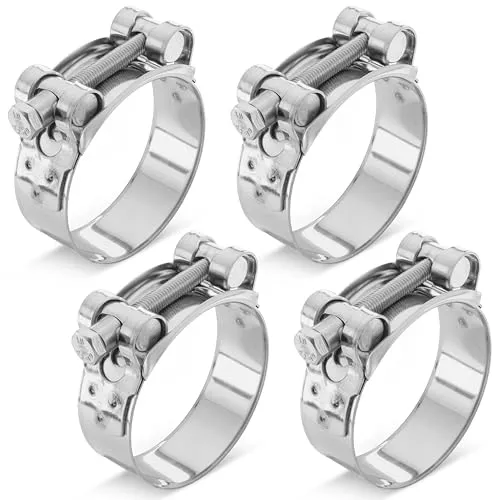 Poppstar 4 Stück Gelenkbolzenschellen Edelstahl Schlauchschellen Spannbereich 56-59mm, Bandbreite 22mm, W4