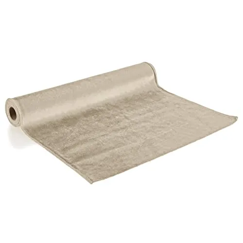 com-four® Tischläufer Samt - Dekorativer Dekostoff - Tischdeko für jeden Anlass - Bastelzubehör - Tischband 36 x 200 cm (1 Stück - beige)