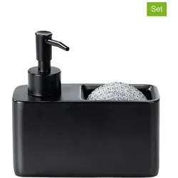 WENKO Spülmittelspender Resa Set, 2-teilig in schwarz von WENKO