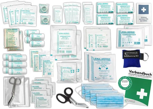 WM-Teamsport Erste-Hilfe-Set Komplett-Füllung Erste-Hilfe DIN 13169 PLUS 1 mit Beatmungshilfe