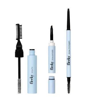fleeky Brow Kit Augenbrauenfarbe Dark Brown - Augenbrauenfarbe Set für perfekte Brows: Enthält Brow Fix, Pomade und Micropen für präzises Styling. Wasserfest und ideal für jeden Look – natürlich oder dramatisch!