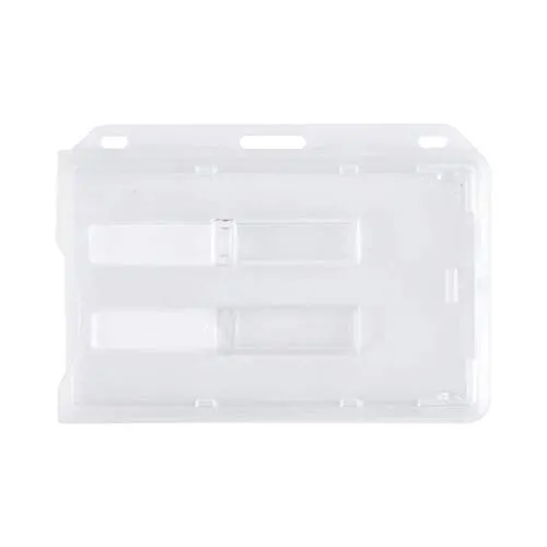 Sicherheitskartenhalter ohne Aufsatz für 2 Karten im Format 54 x 86 mm, geschlossenes und transparentes Hartschalenetui mit oder ohne Badgehalter (Ohne Aufsatz, 1) 1