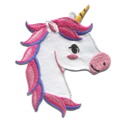 Aufnäher / Bügelbild - Einhorn Kopf Unicorns - Patches Aufbügeln