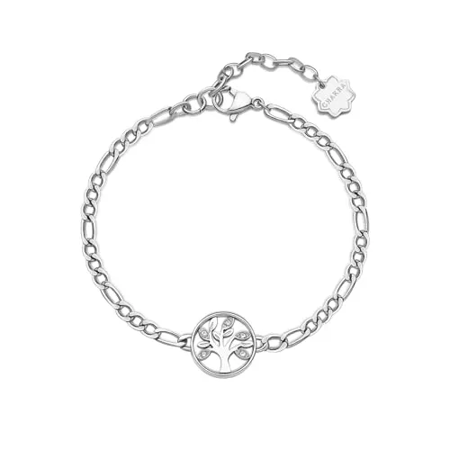 Brosway Armband Baum des Lebens aus Edelstahl - CHAKRA Kollektion - Elegantes Armband aus 316L-Edelstahl mit Lebensbaum-Anhänger und Kristallen. Ideal für jeden Anlass, um Ihren persönlichen Stil auszudrücken. Originalverpackung und Echtheitszertifikat inklusive.