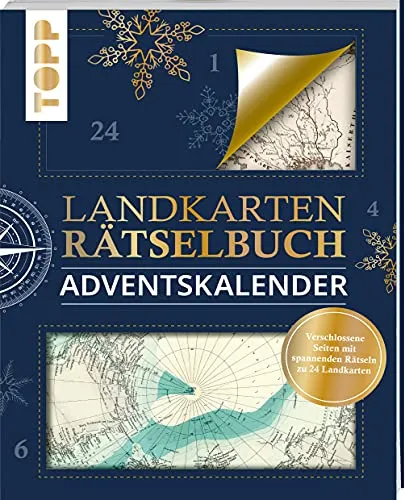 Landkarten Rätselbuch Adventskalender: Spannende Rätsel zu 24 Landkarten - Advent & Weihnachten Geschenkbücher: Entdecken Sie täglich neue Rätsel und verschlossene Seiten in diesem einzigartigen Buch-Adventskalender!