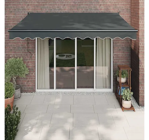 furnicato Elektrische Terrassenmarkise 3,5 x 2,5 m Anthrazit mit Aluminiumrahmen