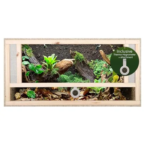 REPITERRA Terrarium für Reptilien und Amphibien 80x50x50cm - Terrarium mit optimaler Frontbelüftung und wärm isolierenden OSB Platten für beste Lebensbedingungen Ihrer exotischen Lieblinge.