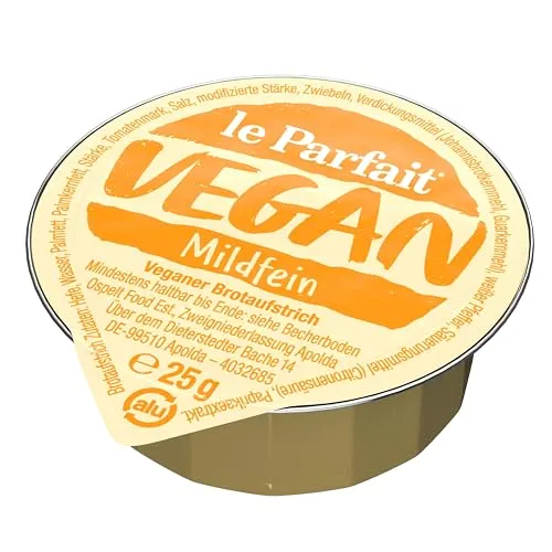 Le Parfait Mildfein, Veganer Brotaufstrich Herzhaft Cremig und Pflanzlich, o.k.A., 1 Karton (120 x 25g)