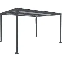 Alu Pergola MCW-L41: Lamellen-Pavillon Terrassenüberdachung - Pavillons mit drehbarem Lamellendach für flexiblen Sonnenschutz und einem stabilen 8cm-Metall-Gestell, ideal für Garten und Terrasse.