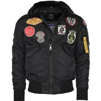 Top Gun Herren Bomberjacke Tg20213032 Black, L - Funktionsjacke von Top Gun, gefüttert und schmutzabweisend - ideal als Übergangsjacke mit lässigen Details und Strickbund am Armabschluss.