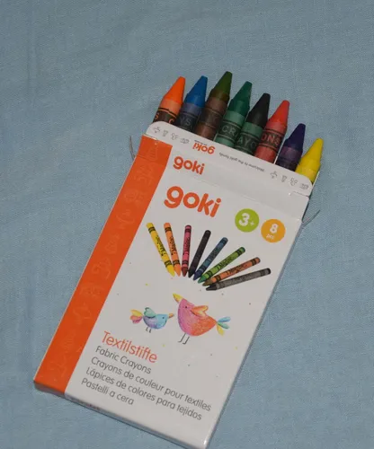 Textilstifte, Textilmalstifte, Stoffmalstifte auf Wachsbasis, 8 Farben