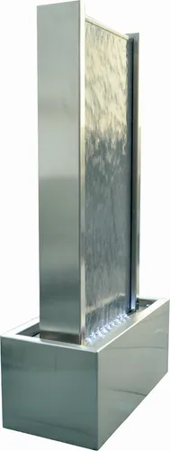 KÖHKO® Wasserwand 78 cm - Naturstein und Edelstahl Wasserfall mit LED-Beleuchtung - Wasserfall- & Bachlaufsets, elegantes Design aus Naturstein und Edelstahl, ideal für Wohnräume und entspannende Atmosphäre mit LED-Beleuchtung.