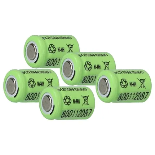 vhbw 5X Akkuzelle Ersatz für 1/3AAA für Modellbau (150mAh, 1,2V, NiMH)