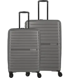 travelite Trient Kofferset M L 4 Rollen in grau von travelite