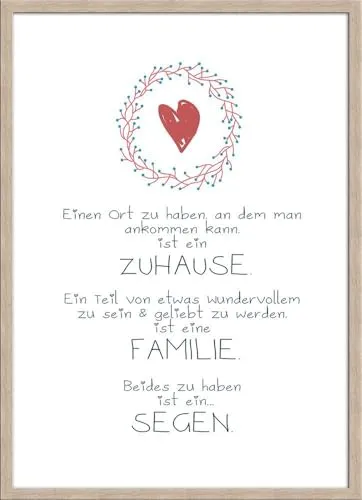artissimo gerahmtes Poster mit Spruch 50x70 cm Motivation PE5997-ER – Bild mit Rahmen, skandinavisches Sprüchebild, Typografie Wandbild, Kunstdruck Hochformat, schwarz weiß