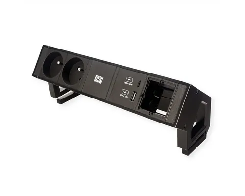 Bachmann DESK2 Steckdosenleiste 2xUTE 1xUSB A/C 22W - Steckdosenleiste mit 2xUTE, 1xUSB A/C 22W und erhöhtem Berührungsschutz. Ideal für moderne Arbeitsplätze, kompakte Kabellänge von 0,2 m für optimale Flexibilität.
