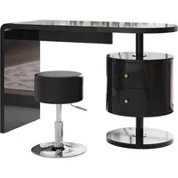 Vicco Schminktisch Lara Schwarz Hochglanz 120 cm mit Hocker von Vicco