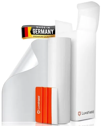 Luxshield Lackschutzfolie 12x100cm - Robuste Schutzfolie für Auto, Motorrad und Bike - Lackschutzfolien für effektiven Schutz vor Steinschlägen und Kratzern. Selbstklebend, transparent und extrem robust, ideal für Pkw, Motorräder und Fahrräder.