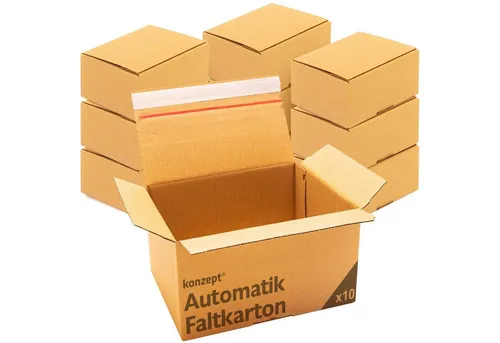KONZEPT Versandkarton 20x15x10/20x15x15 Set, Faltkartons Selbstklebend, Kleine Kartons zum Verschicken, Umzug, Verpackung, DHL Päckchen S