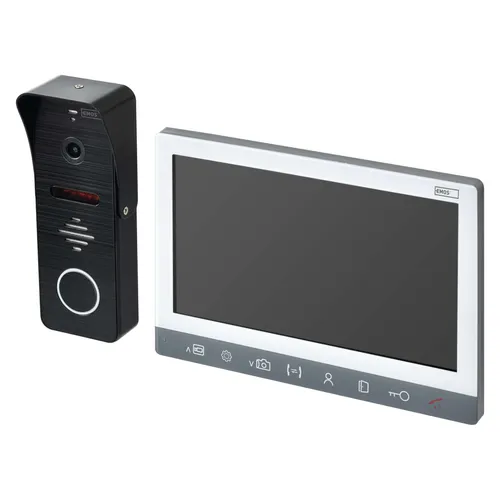 EMOS Video-Türsprechanlage, wasserdichte Full-HD Kamera mit Nachtsicht, Monitor mit 7'' LCD-Farbdisplay, Snapshot, Aufnahme, Intercom, H3010