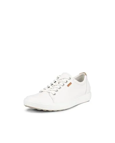 ECCO Damen Soft 7 Gtx Tie Schuhe - Weiß White01007, 40 EU - Damen-Sneaker aus hochwertigem Premium-Leder mit Comfort Fibre System für ganztägige Frische und Zweikomponenten-Sohle für extra Halt und Beweglichkeit.