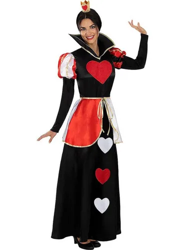 Metamorph Klassisches Herzkönigin Kostüm - Kostüme für Karneval oder Fasching, inklusive Kleid, Überrock und Krone für einen majestätischen Auftritt.